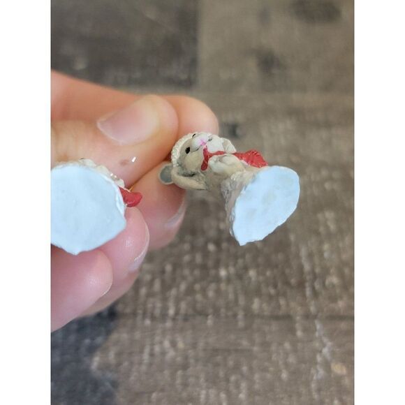 Happy Mouse mice mini ornament set Xmas decor - Picture 3 of 4